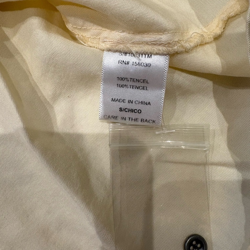 Love Tree Light Yellow Button-Up Tie-Front Top - Picture 3 of 3